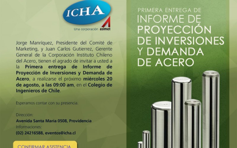 Presentación Primer Informe de Proyección de Inversiones y Demanda de Acero (agosto 2014)